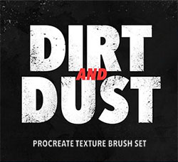 极品Procreate笔刷－12支污垢和灰尘效果：Dirt and Dust - Procreate Brushes
